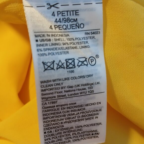 Banana Republic Women's Yellow Palm Leaf Lace Shift Dress SZ 4P GUC - Picture 8 of 8